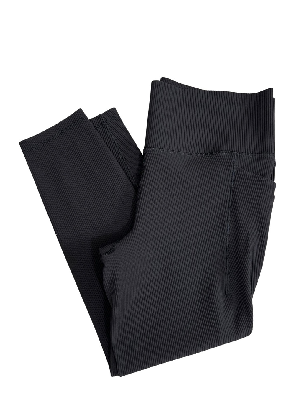Athleta Salutation Stash Pocket II Ribbed 7/8 Leggings Black XL